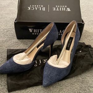 White House Black Market blue denim stiletto